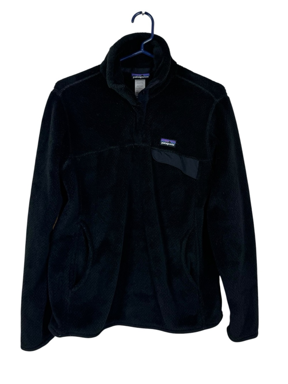 Patagonia Black Fleece Pullover Snap-T Re-Tool Size M EUC!!!!!